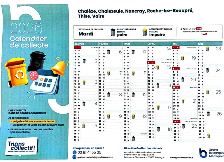 Collecte des déchets janvier-juin 2026