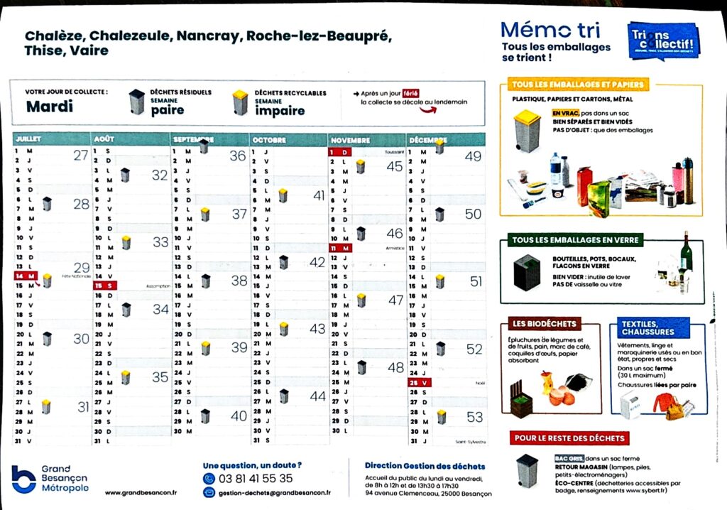 Collecte des déchets juillet-décembre 2026